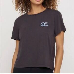 Spiritual Gangster Charcoal Tee with Blue Graphic